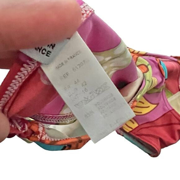 AUTH VTG Christian Dior Retro Floral Print Colorful Bikini Swimsuit Set - Picture 10 of 16